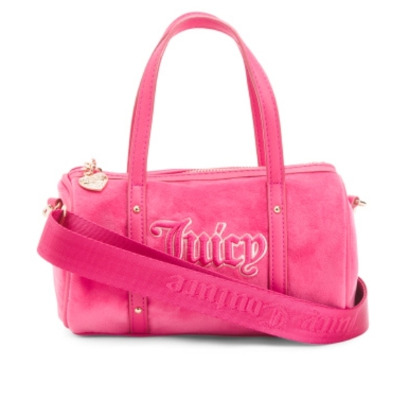 🔹️ Juicy Couture 🔹️Vibrant Pink Queen Of Everything Barrel Crossbody Bag ✨️💓 - Picture 1 of 4